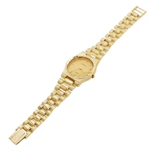 10k Yellow Gold Watch Link Wrist Band with Geneve Diamond Watch 7-7.5" 46.5grams