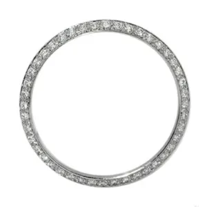 1.5 Ct Custom Earth Mined Diamond Bezel To Fit Rolex Or Date Women Watch