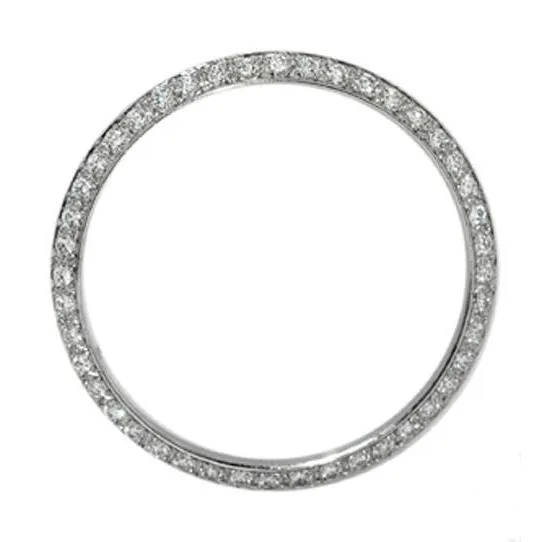 1.5 Ct Custom Earth Mined Diamond Bezel To Fit Rolex Or Date Women Watch
