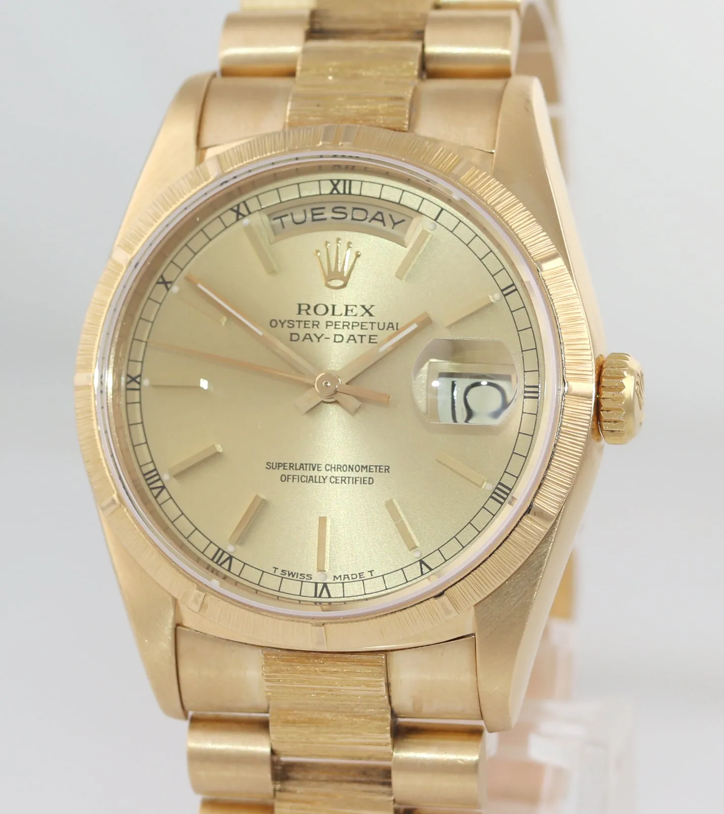 18248 Rolex Day-Date President Gold Double Quick Set Bark 18238 Florentine Watch