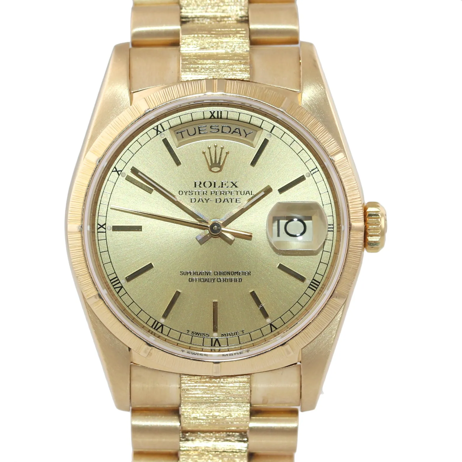 18248 Rolex Day-Date President Gold Double Quick Set Bark 18238 Florentine Watch