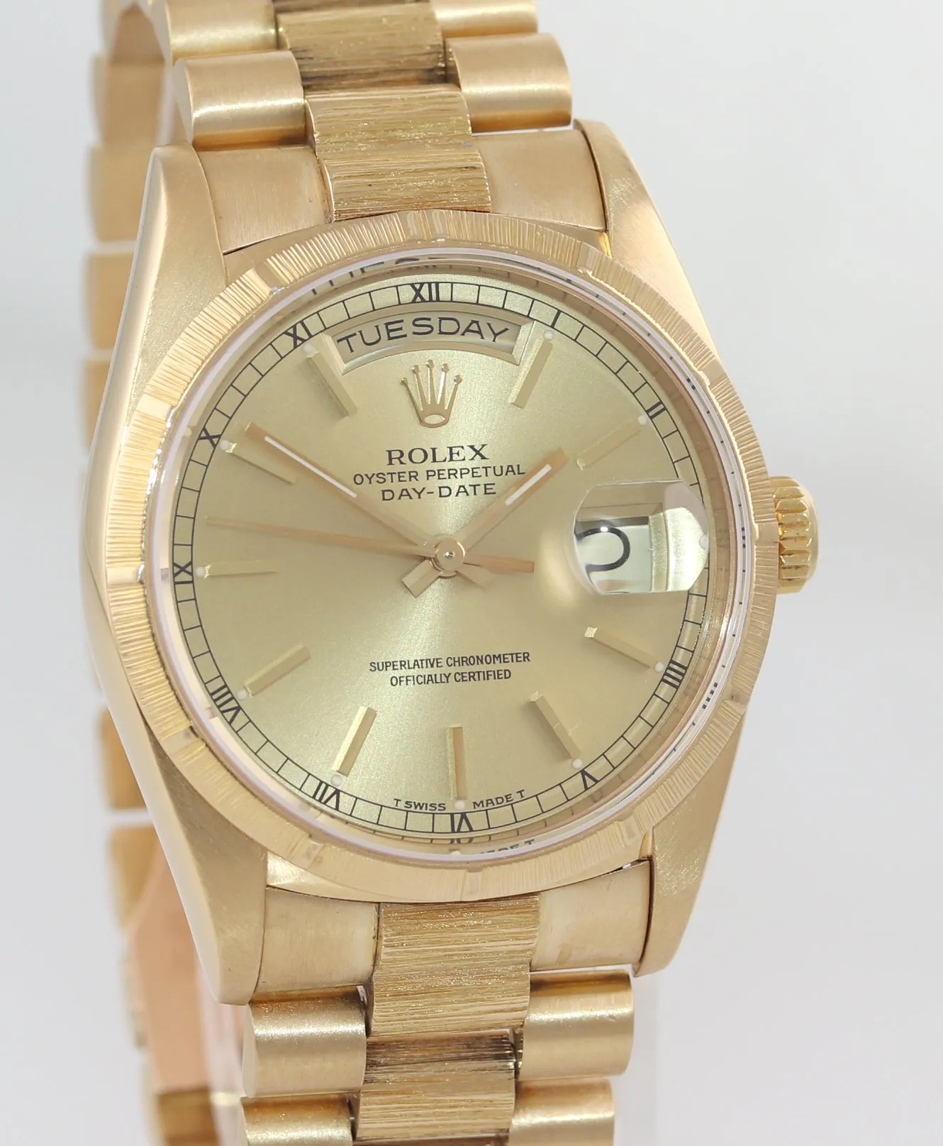 18248 Rolex Day-Date President Gold Double Quick Set Bark 18238 Florentine Watch