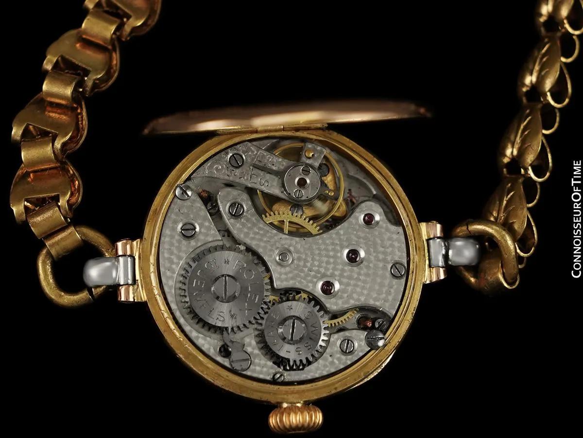 1920's Rolex Ladies Vintage Art Deco Watch - 9K Rose Gold