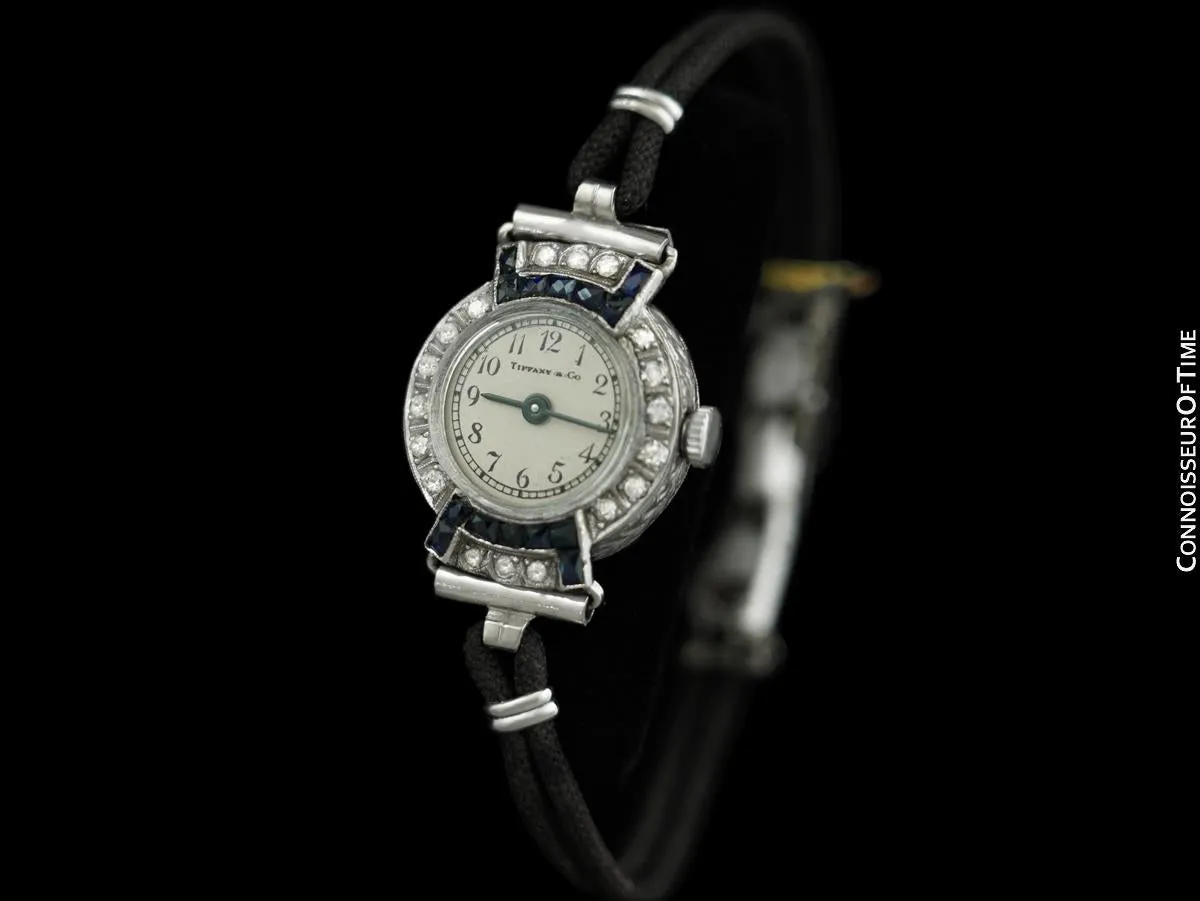 1930's Tiffany & Co. Ladies Vintage Watch - Platinum, Diamonds & Sapphires