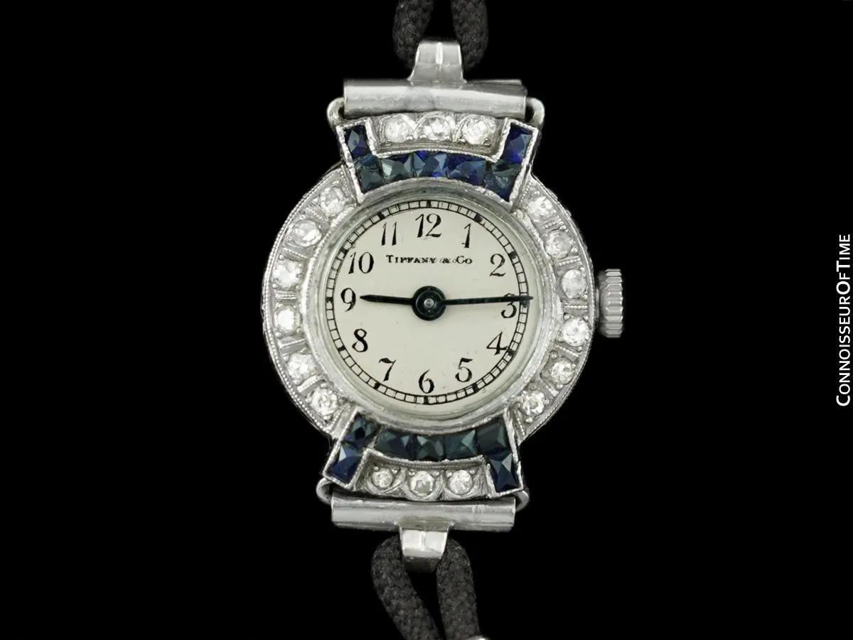 1930's Tiffany & Co. Ladies Vintage Watch - Platinum, Diamonds & Sapphires