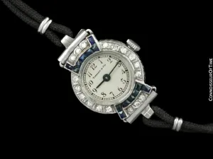 1930's Tiffany & Co. Ladies Vintage Watch - Platinum, Diamonds & Sapphires