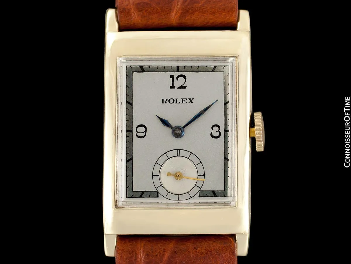 1932 Rolex Art Deco Mens "Prince Elegante" Watch - Solid 9K Gold