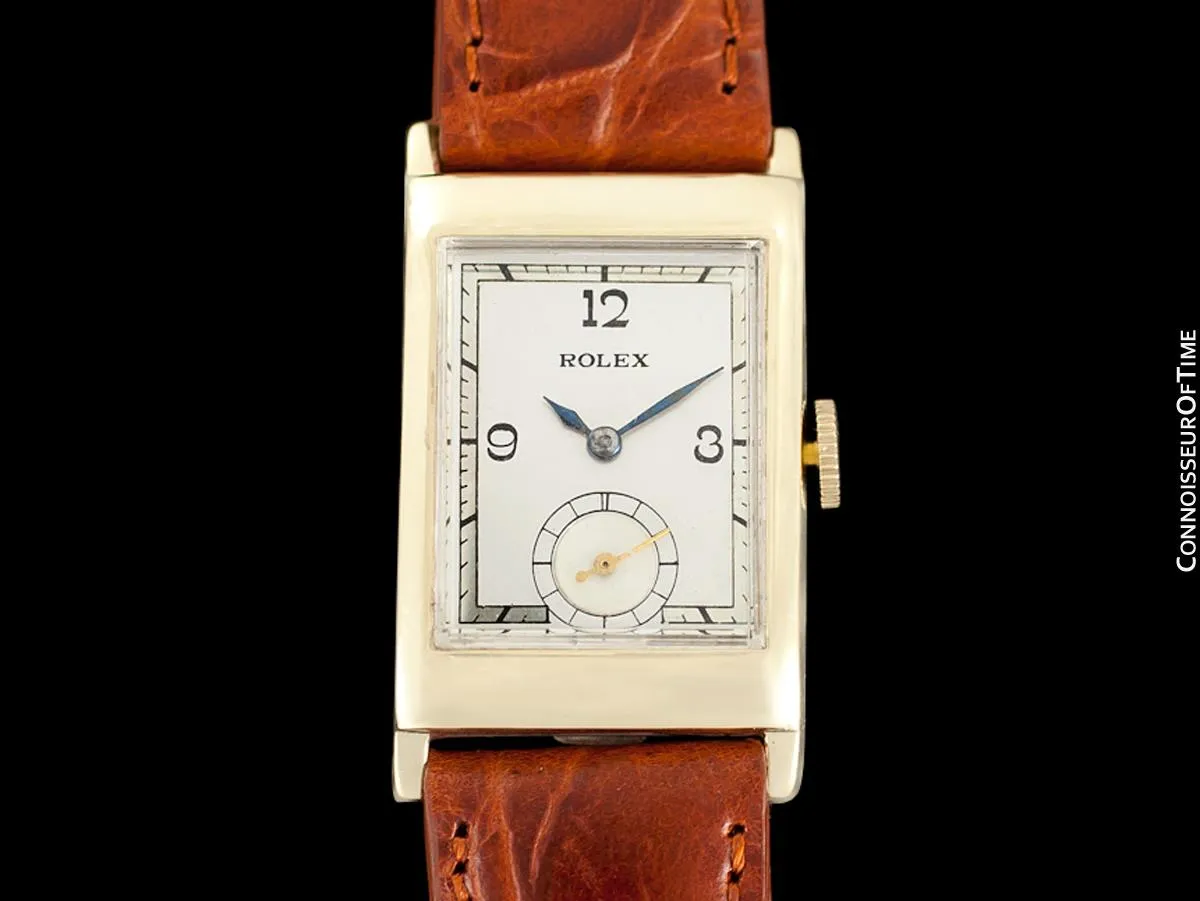 1932 Rolex Art Deco Mens "Prince Elegante" Watch - Solid 9K Gold