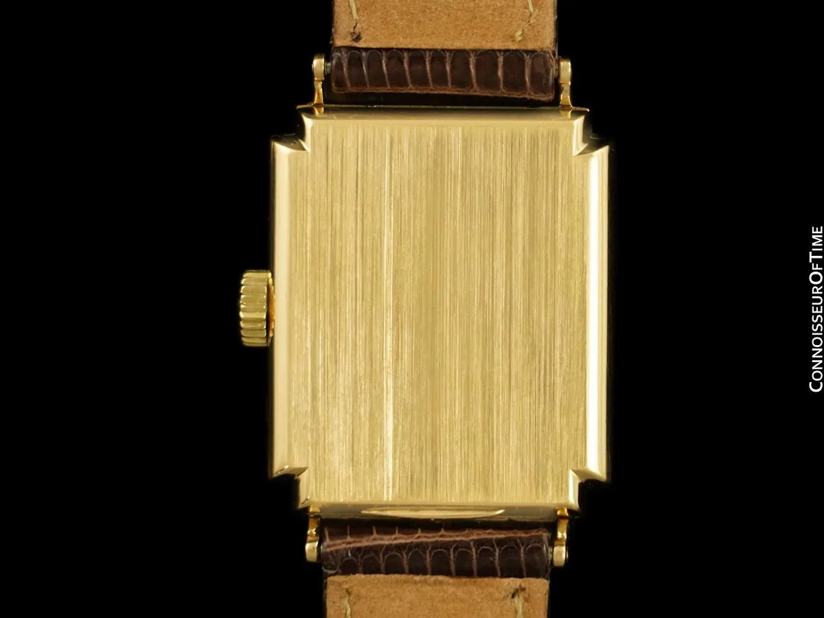 1940's Patek Philippe Vintage Mens Late Art Deco Handwound Watch with Stepped Lugs - 18K Gold