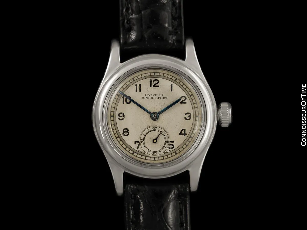 1941 Rolex Oyster Junior Sport Vintage Mens "Boys" WW II Era Watch - Stainless Steel