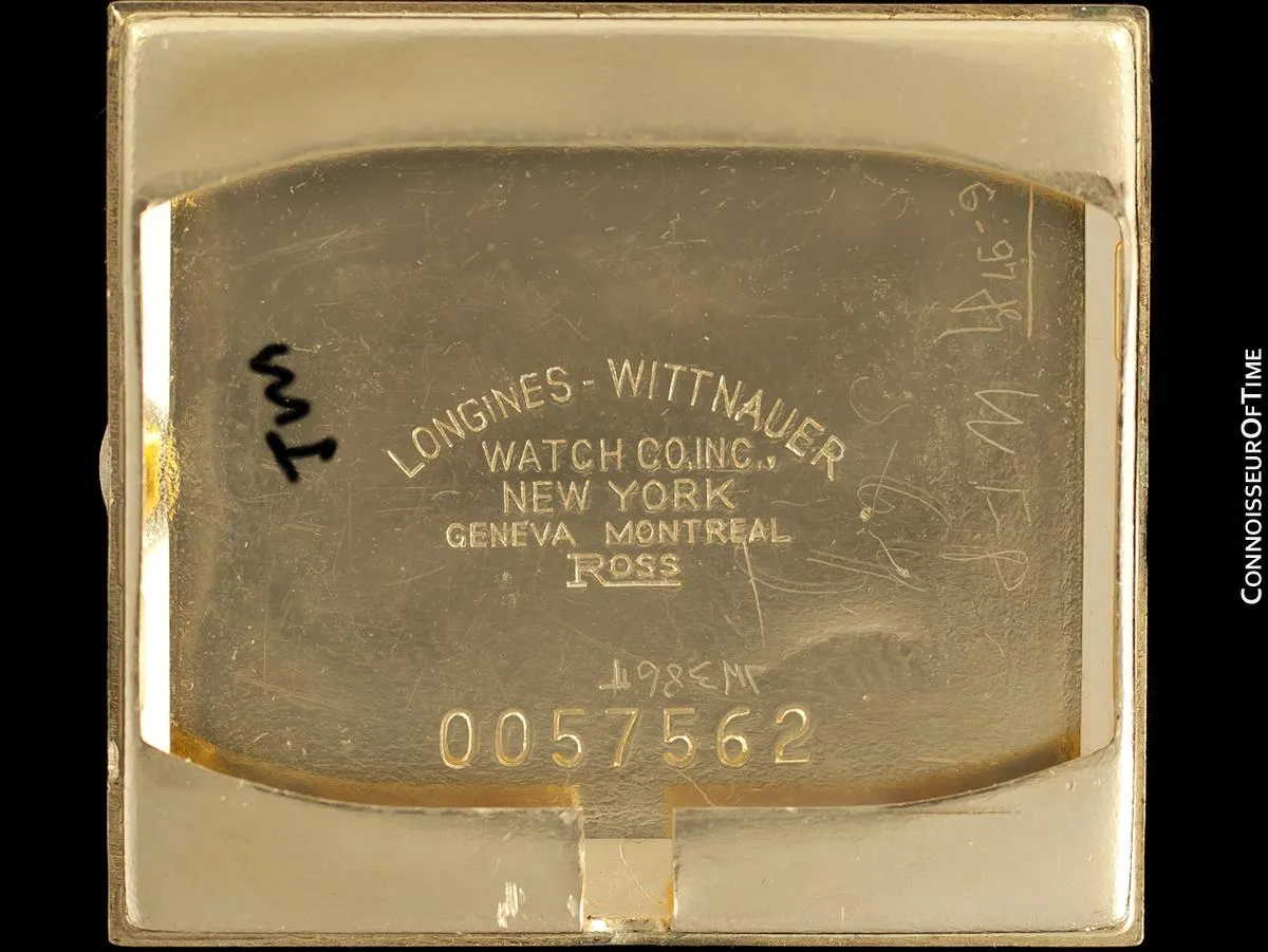 1942 Longines Vintage Mens Unisex Watch with Rare Scroll Lugs - 18K Gold
