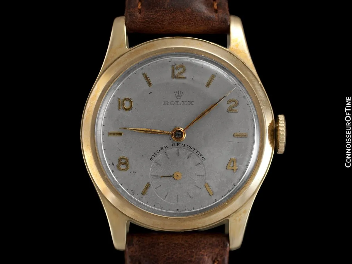 1944 Rolex Vintage Boys Size Midsize Watch - Solid 9K Gold