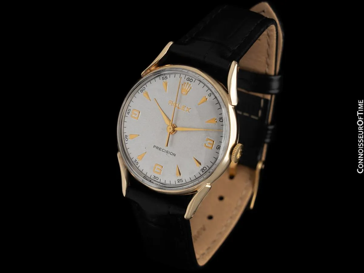 1950's Rolex Precision Vintage Mens Midsize Dress Watch - 9K Gold