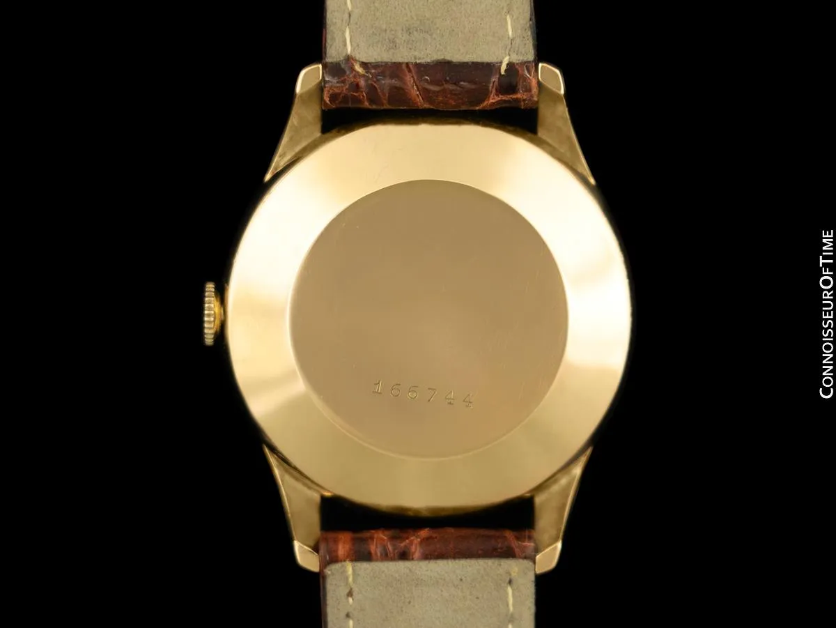 1950's Swiss Vintage Triple Calendar Moonphase Automatic Mens Watch - 14K Gold