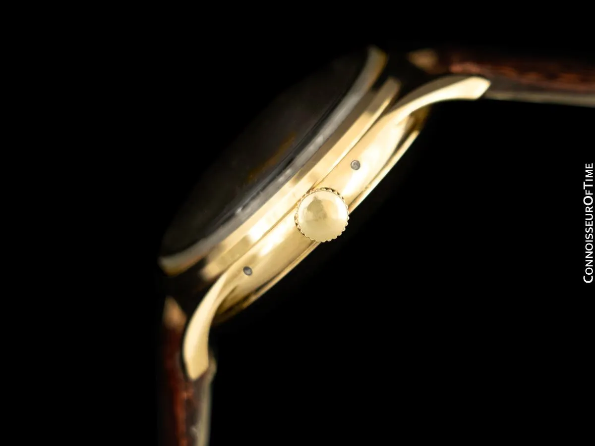 1950's Swiss Vintage Triple Calendar Moonphase Automatic Mens Watch - 14K Gold