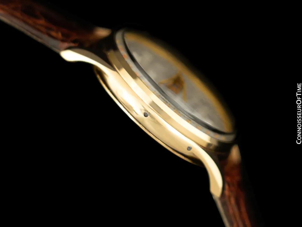 1950's Swiss Vintage Triple Calendar Moonphase Automatic Mens Watch - 14K Gold