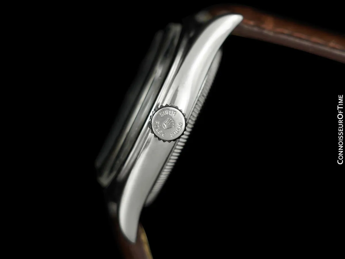 1952 Rolex Mens Vintage Oyster Precision Watch, Stainless Steel - Classic & Rare Design