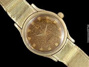 1954 Omega Vintage "De Luxe" Constellation with Bracelet - Tropical Dial - 14K Gold with Box