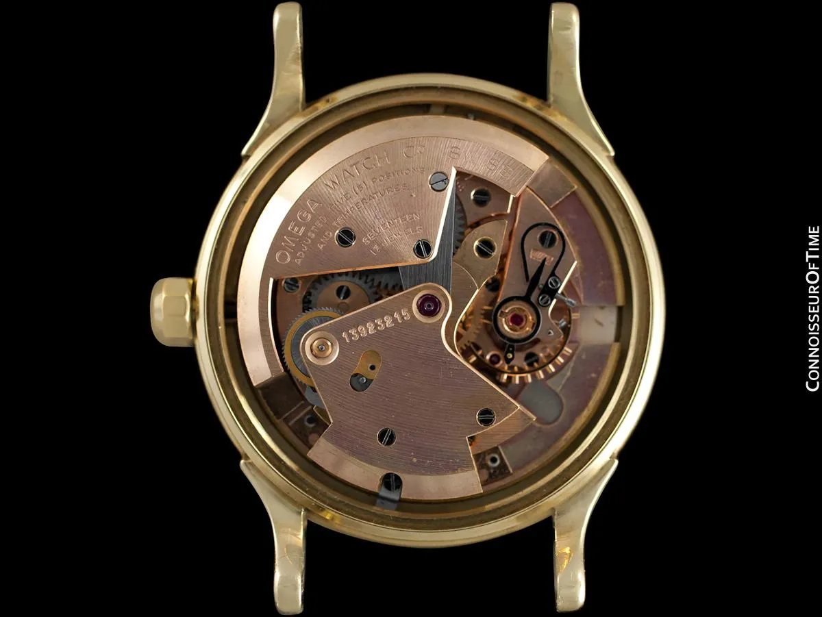 1954 Omega Vintage "De Luxe" Constellation with Bracelet - Tropical Dial - 14K Gold with Box