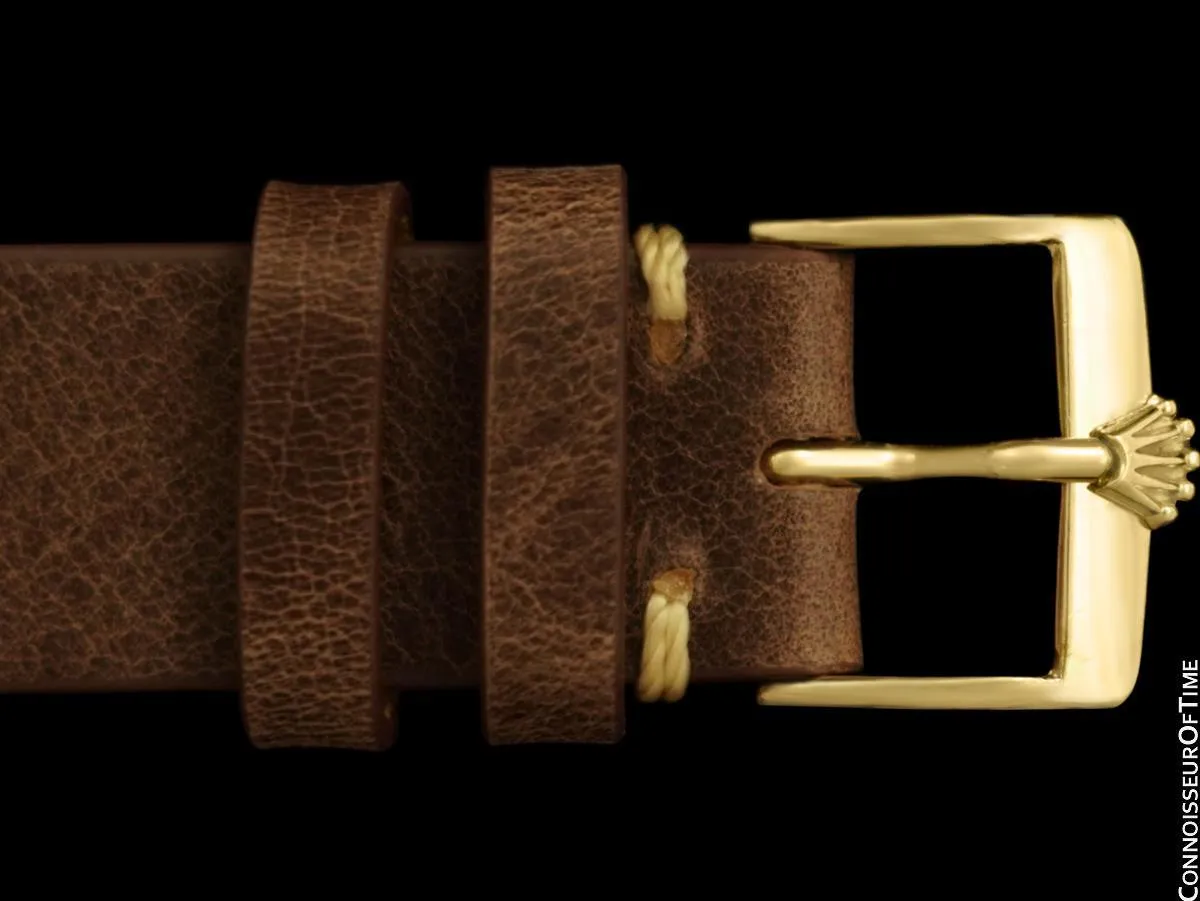 1956 Tudor (Rolex) Aqua Vintage Mens Screw Back Handwound Watch - 9K Rose Gold