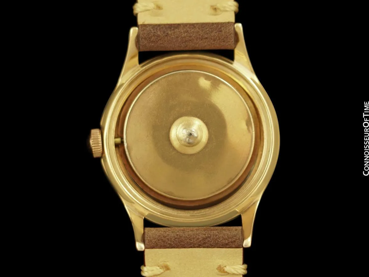 1956 Tudor (Rolex) Aqua Vintage Mens Screw Back Handwound Watch - 9K Rose Gold