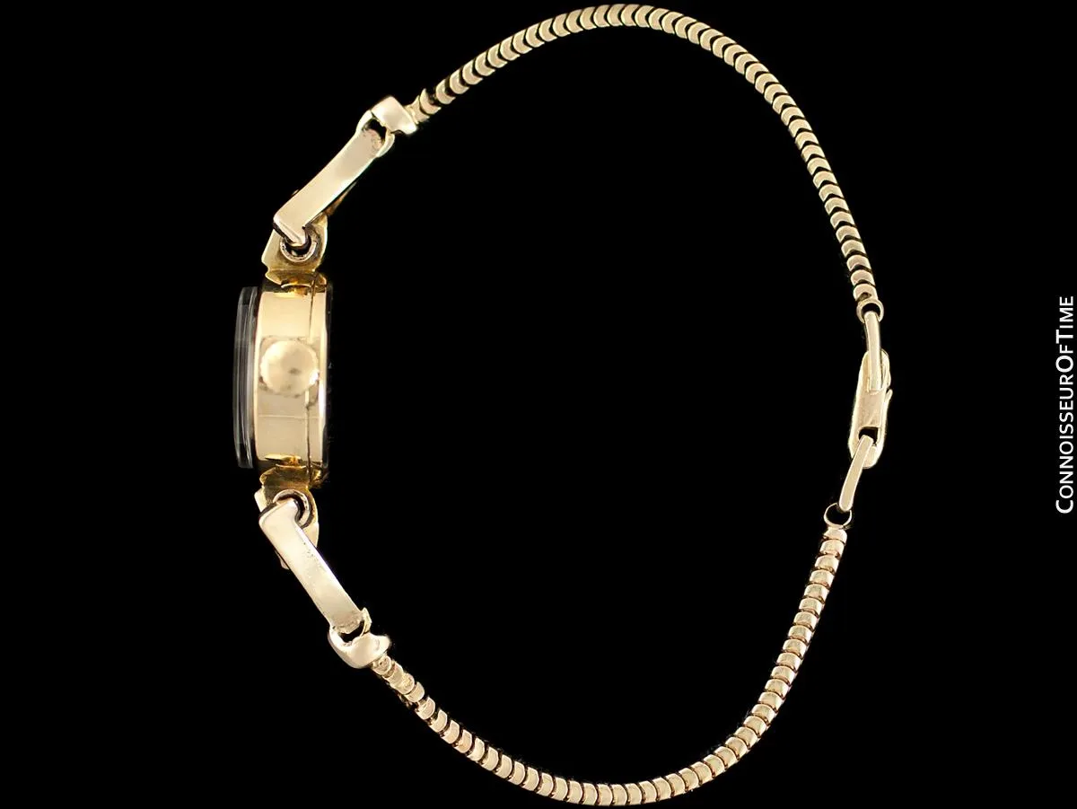 1957 Rolex Ladies Vintage Watch, 18K Gold - Rare & Beautiful Crown Design