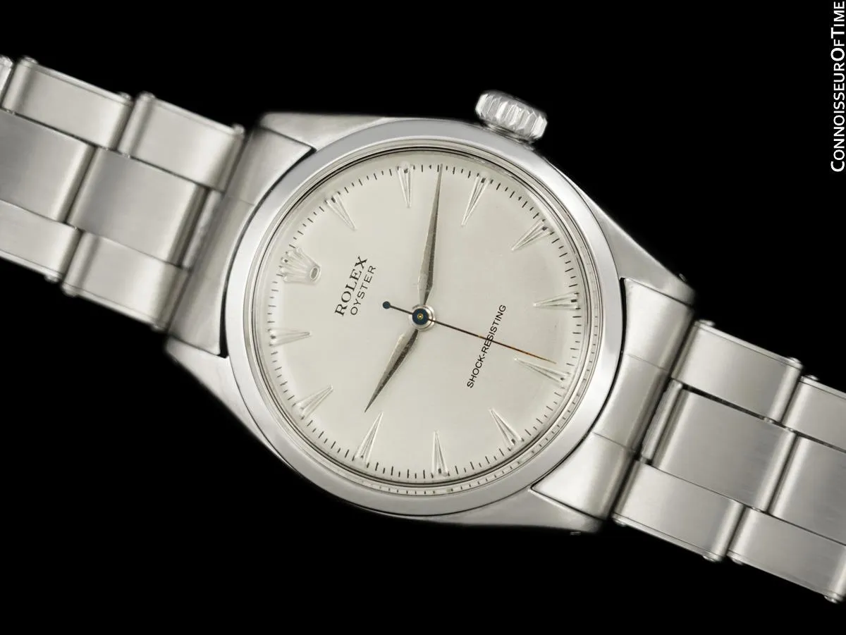 1958 Rolex Oyster Shock-Resisting Classic Vintage Mens Handwound Watch - Stainless Steel