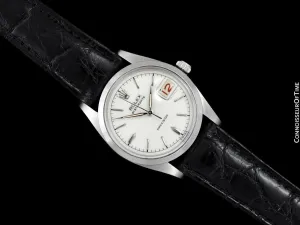 1958 Rolex Oysterdate Vintage Mens Handwound Watch with Red & Black Roulette Date - Stainless Steel