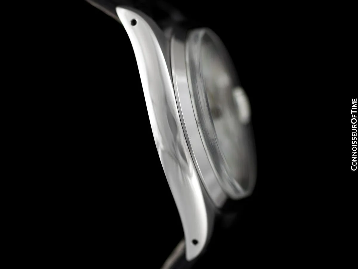 1958 Rolex Oysterdate Vintage Mens Handwound Watch with Red & Black Roulette Date - Stainless Steel