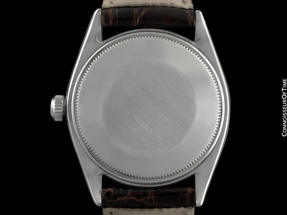 1960 Rolex Oyster Perpetual Vintage Mens Uncommon Ref. 5552 Watch with Silver Dial - Stainless Steel