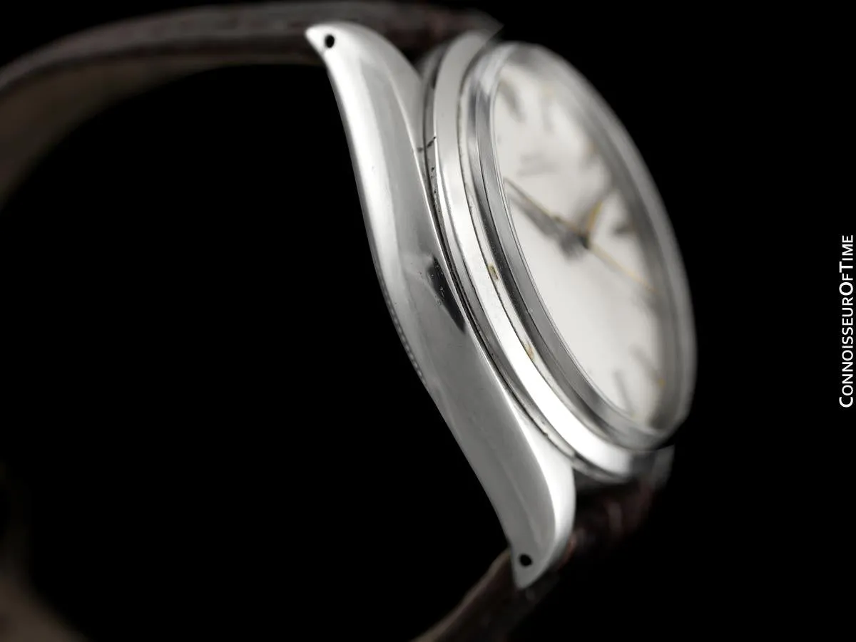 1960 Rolex Oyster Perpetual Vintage Mens Uncommon Ref. 5552 Watch with Silver Dial - Stainless Steel