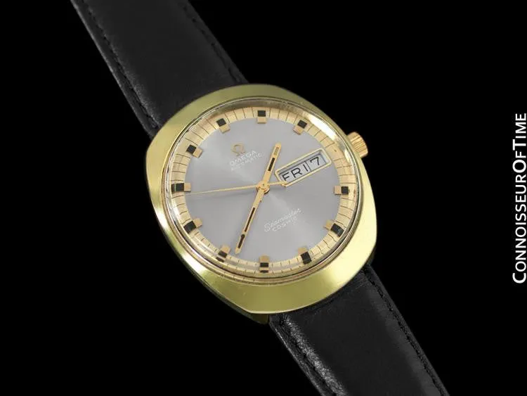 1960's Omega Vintage Mens Seamaster Cosmic Retro Watch, Day Date - 18K Gold Plated