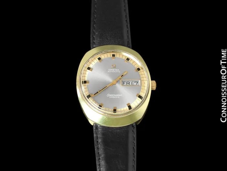 1960's Omega Vintage Mens Seamaster Cosmic Retro Watch, Day Date - 18K Gold Plated