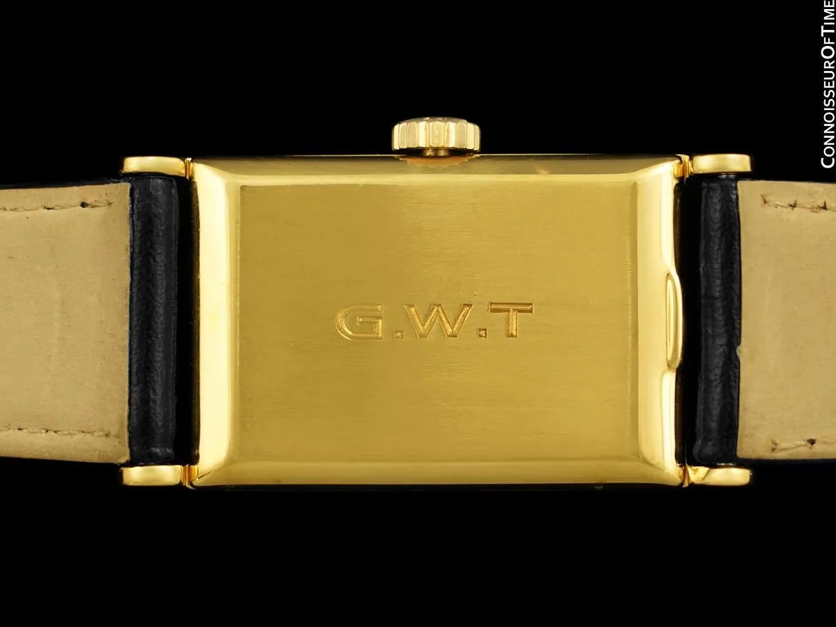 1960's Patek Philippe "Tegola" Vintage Mens Rectangular Watch - 18K Gold