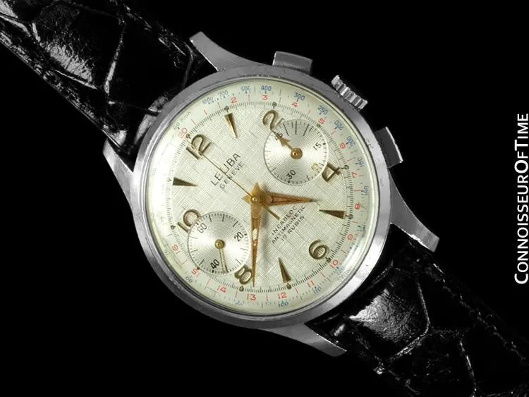 1960's Swiss Vintage Professional & Sporting Mens Chronograph Watch - Stainless Steel