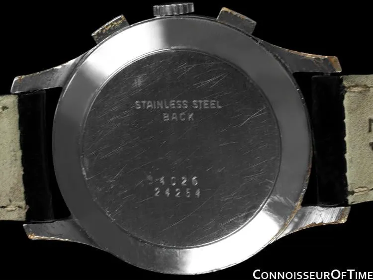 1960's Swiss Vintage Professional & Sporting Mens Chronograph Watch - Stainless Steel