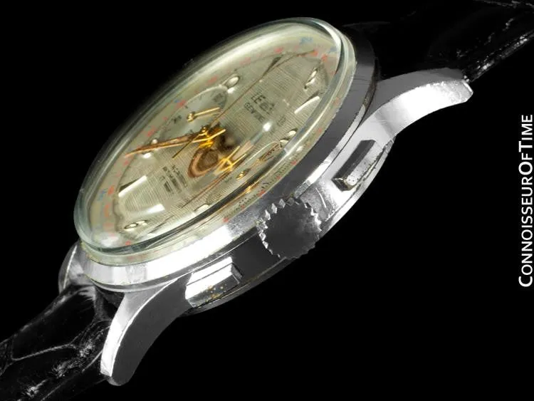 1960's Swiss Vintage Professional & Sporting Mens Chronograph Watch - Stainless Steel