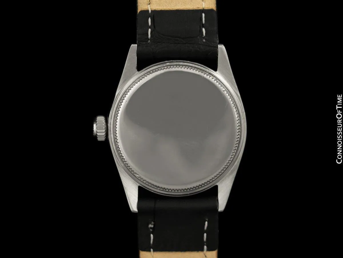 1962 Rolex Oysterdate Vintage Mens Midsize Unisex 30mm Ref. 6466 Watch - Stainless Steel