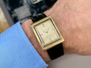 1963 Omega De Ville Vintage Mens "Tuxedo" Dress Watch with Striking Design - 18K Gold