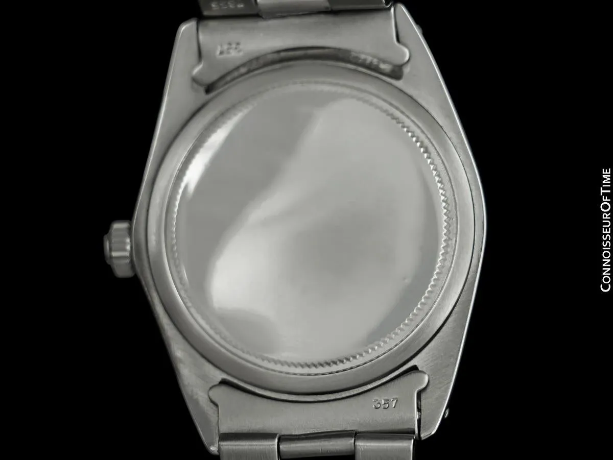 1966 Rolex Vintage Mens Oysterdate Date Watch, Silver Dial - Stainless Steel