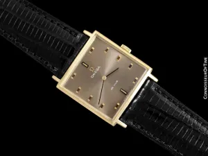 1968 Omega De Ville Vintage Mens Dress Watch with Cool Retro Dial - 18K Gold