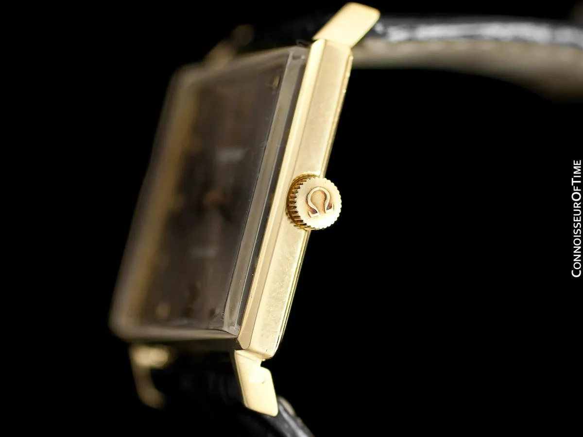 1968 Omega De Ville Vintage Mens Dress Watch with Cool Retro Dial - 18K Gold