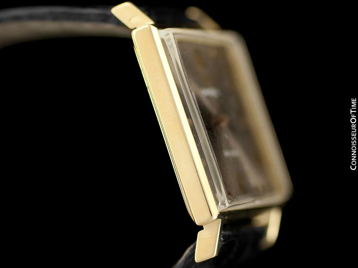1968 Omega De Ville Vintage Mens Dress Watch with Cool Retro Dial - 18K Gold