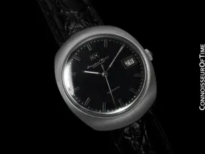 1969 IWC Vintage Mens Watch, Cal. 8541 Automatic, Black Dial with Date - Stainless Steel