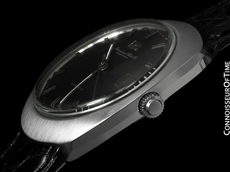 1969 IWC Vintage Mens Watch, Cal. 8541 Automatic, Black Dial with Date - Stainless Steel