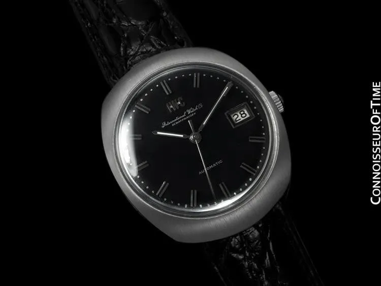 1969 IWC Vintage Mens Watch, Cal. 8541 Automatic, Black Dial with Date - Stainless Steel