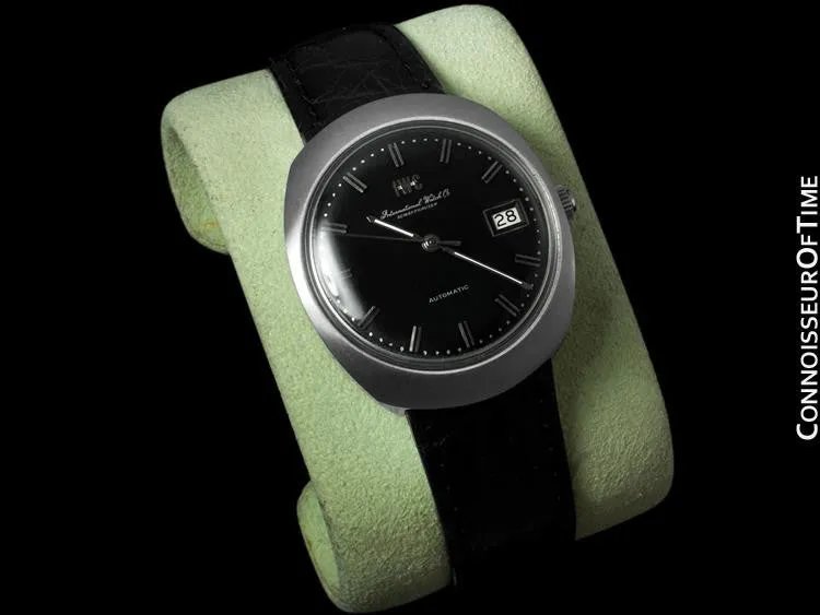 1969 IWC Vintage Mens Watch, Cal. 8541 Automatic, Black Dial with Date - Stainless Steel