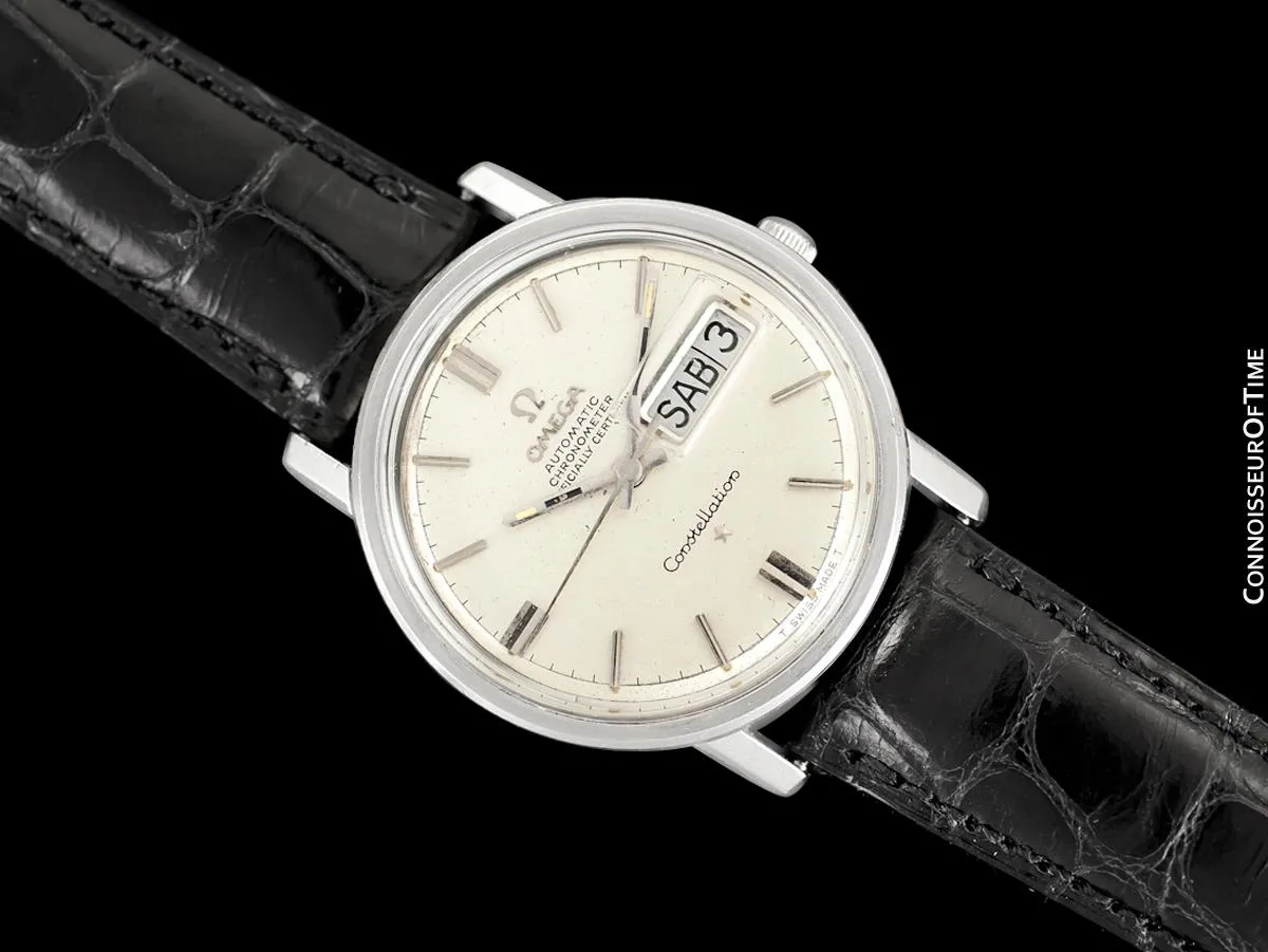 1969 Omega Constellation Vintage Mens Calendar Day Date Watch - Stainless Steel