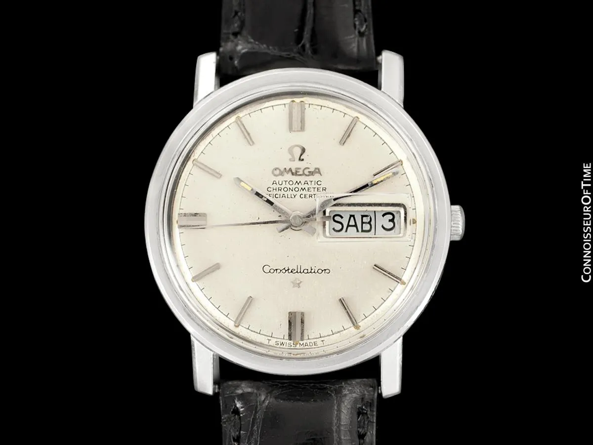 1969 Omega Constellation Vintage Mens Calendar Day Date Watch - Stainless Steel