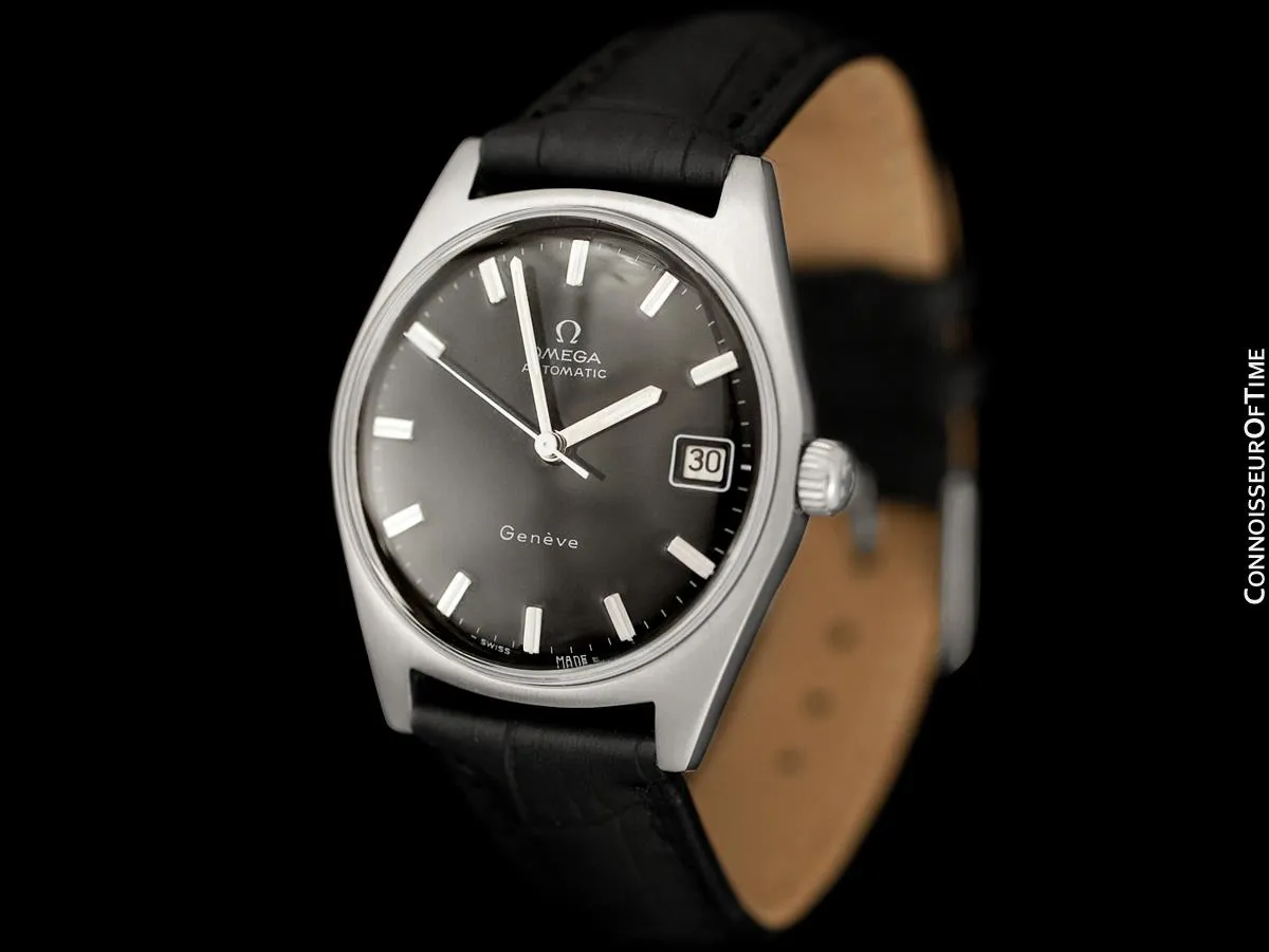 1969 Omega Geneve Vintage Mens Cal. 565 Automatic Watch with Quick-Setting Date - Stainless Steel